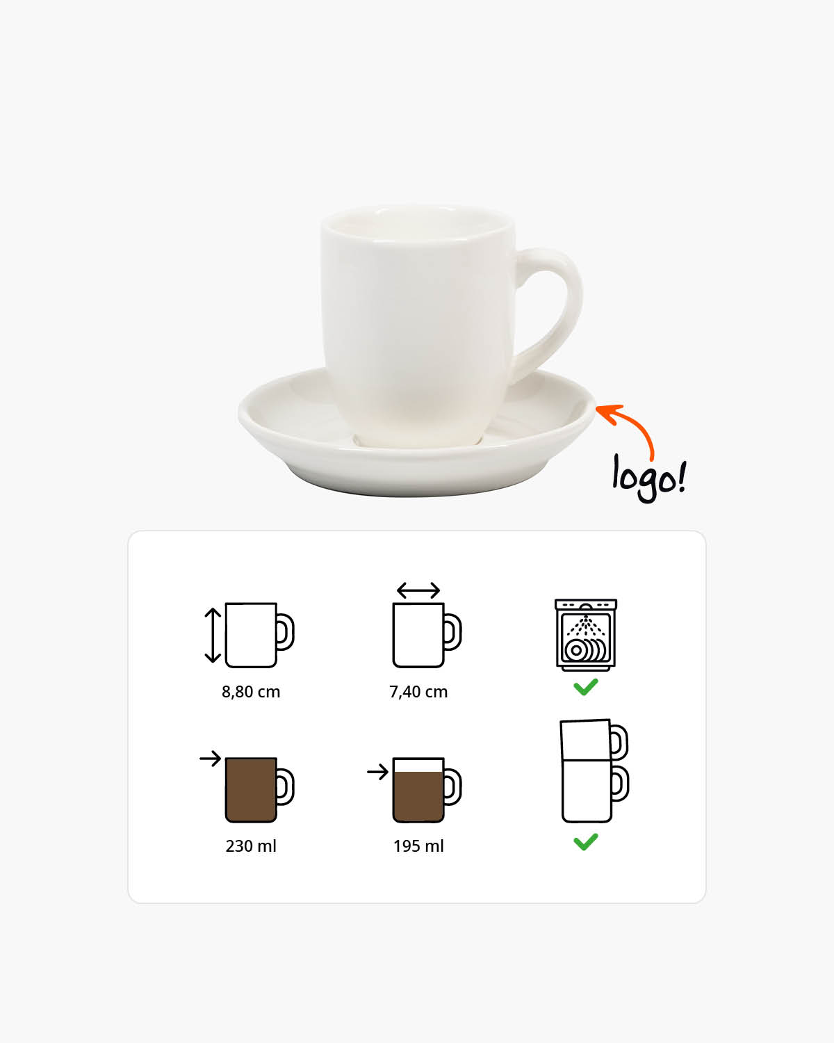 Palmer Robusta kop en schotel 230 ml Bedrukt sfeerfoto 1
