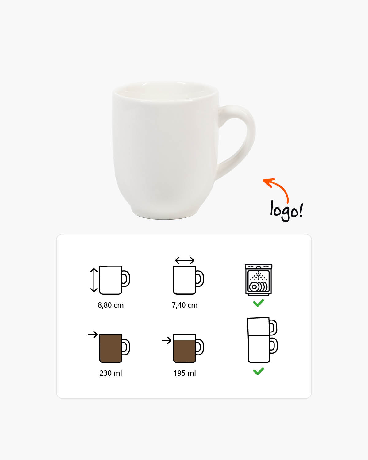 Palmer Robusta mok 230 ml Bedrukt sfeerfoto 1