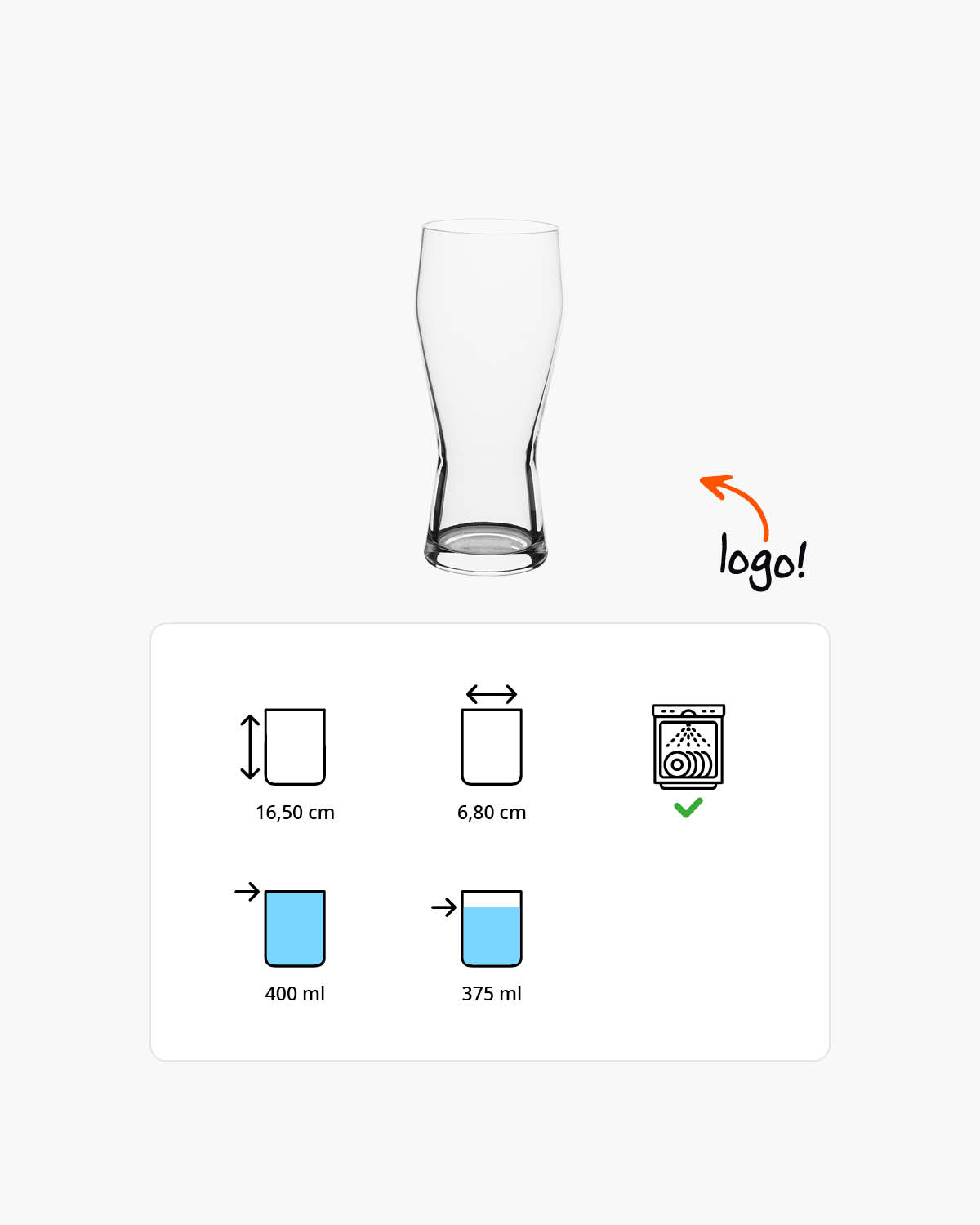 Pierre bierglas 400 ml Bedrukt of Lasergravure  of Gravurelook  sfeerfoto 1