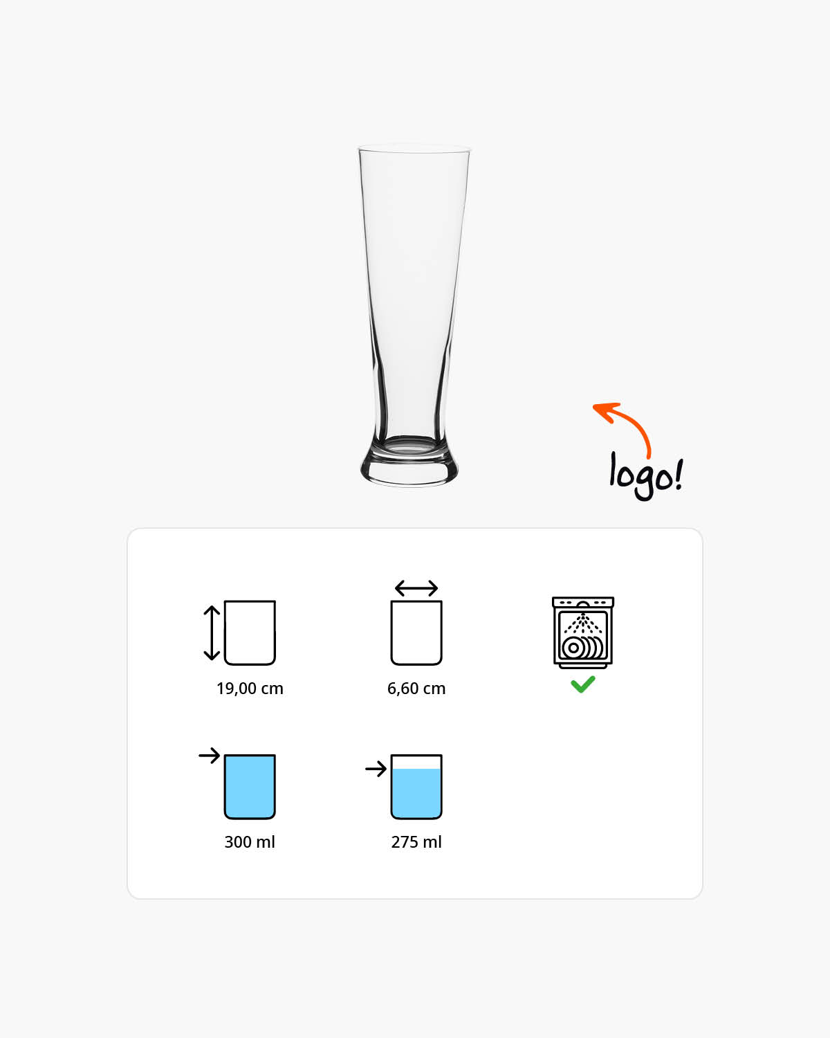 Pisa bierglas 300 ml Bedrukt of Lasergravure  of Gravurelook  sfeerfoto 1