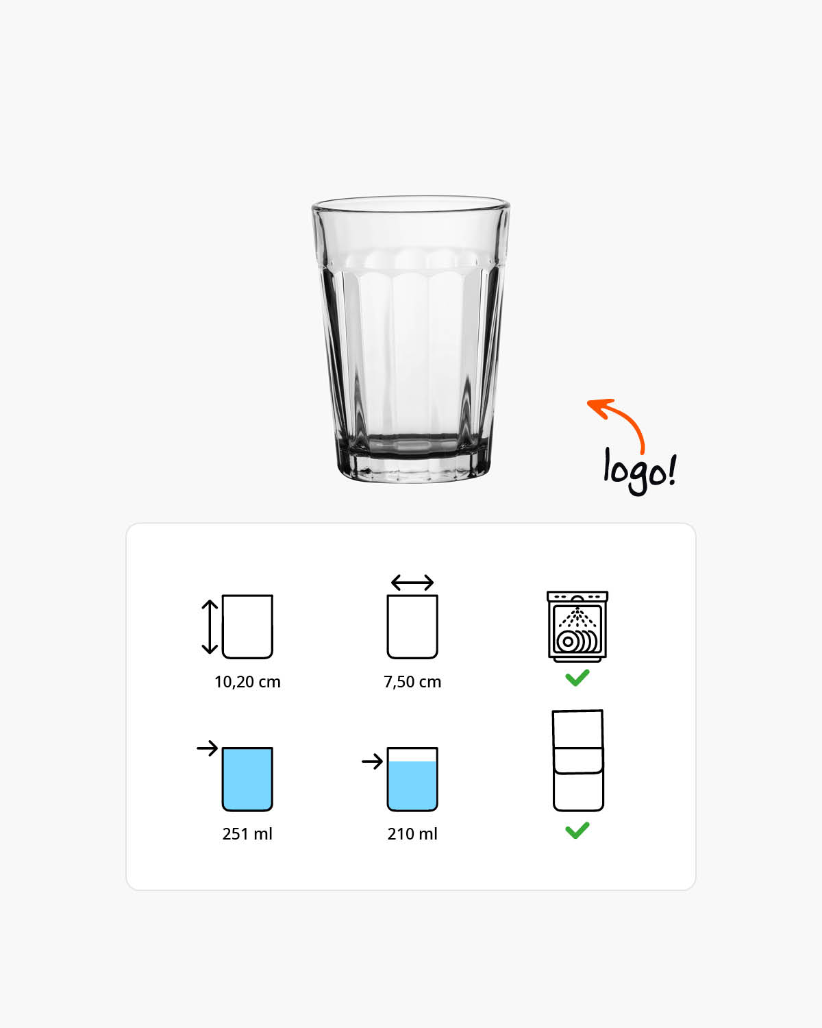 Plain tumbler 251 ml Bedrukt of Lasergravure  of Gravurelook  sfeerfoto 1