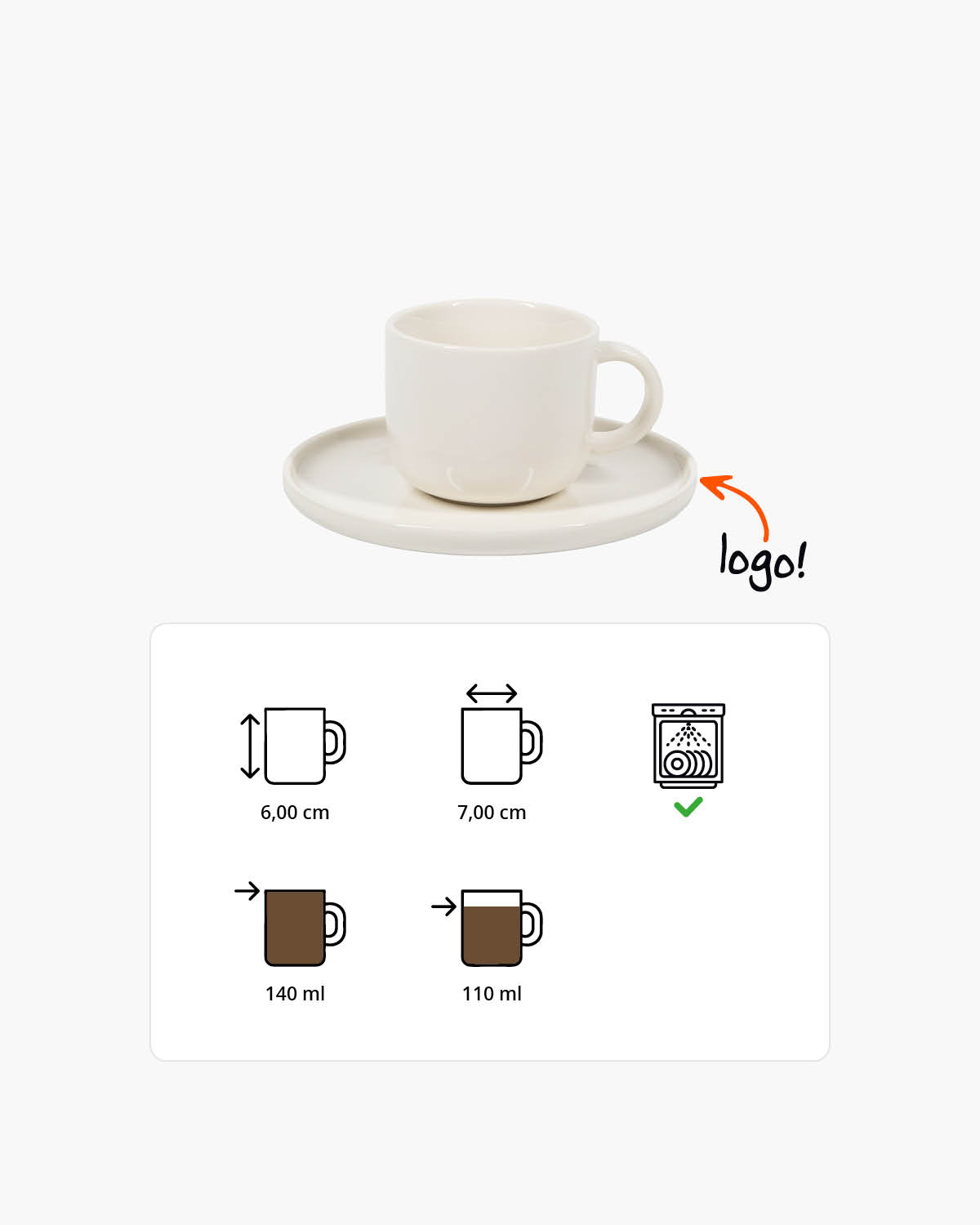Rio kop en schotel 140 ml Bedrukt sfeerfoto 1