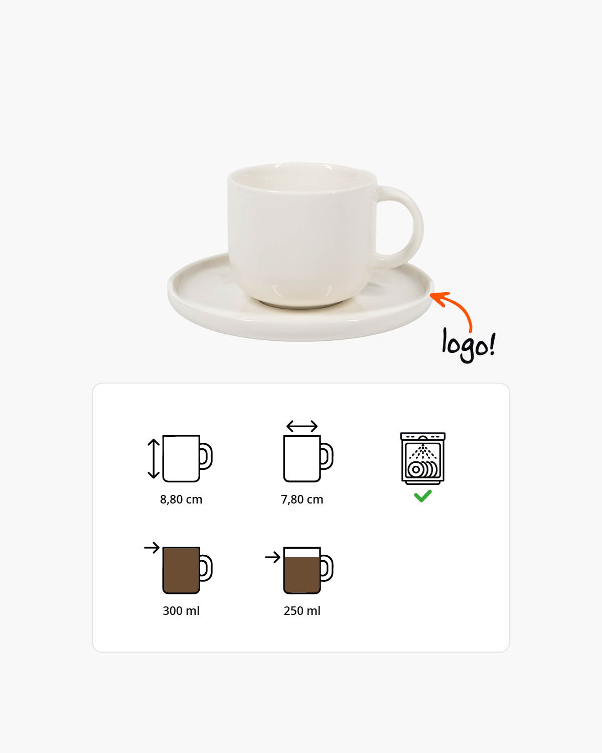 Rio kop en schotel 300 ml Bedrukt sfeerfoto 1