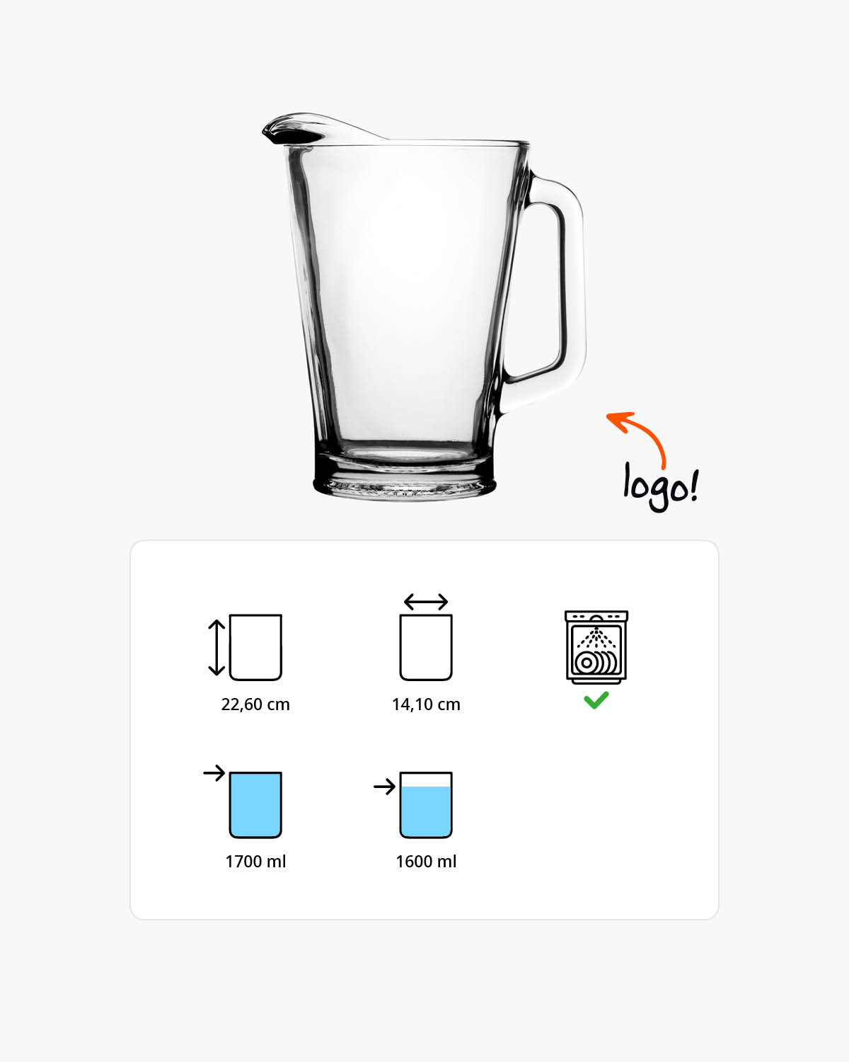 River pitcher / bierkan 1,7 l Bedrukt of Lasergravure  of Gravurelook  sfeerfoto 1