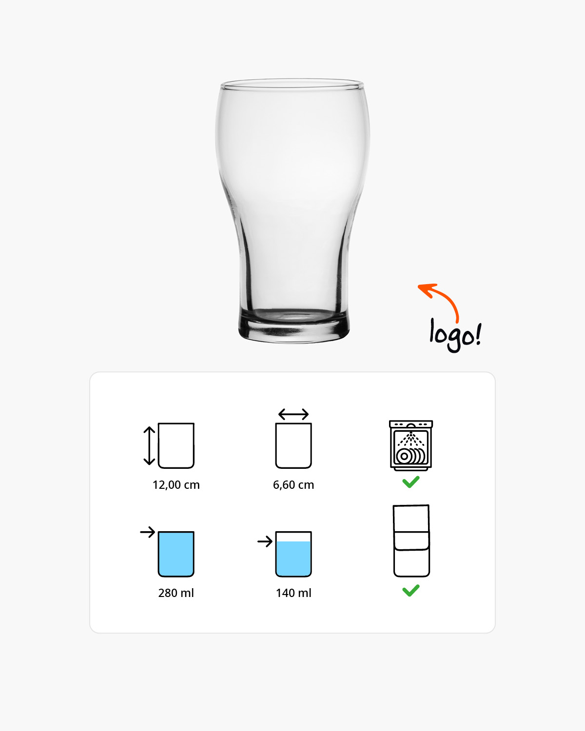 Soda drinkglas 280 ml Bedrukt of Lasergravure  of Gravurelook  sfeerfoto 3
