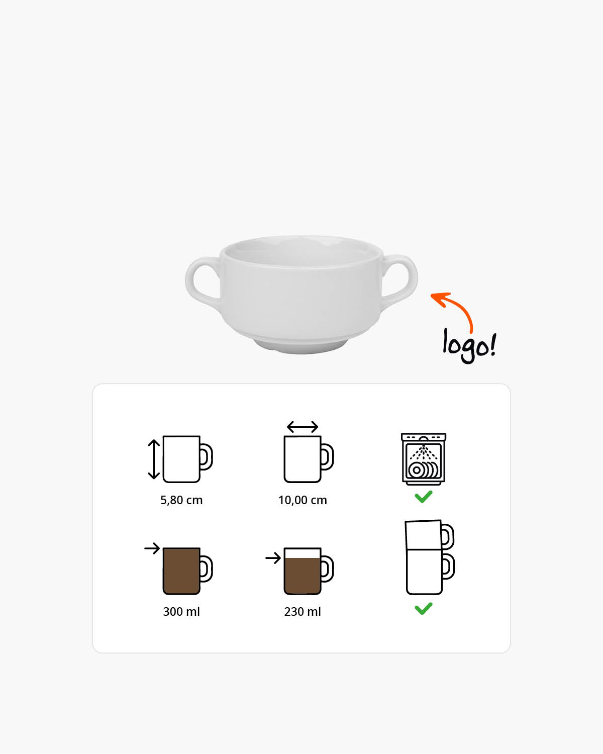 Soof soepkom 300 ml Bedrukt sfeerfoto 1