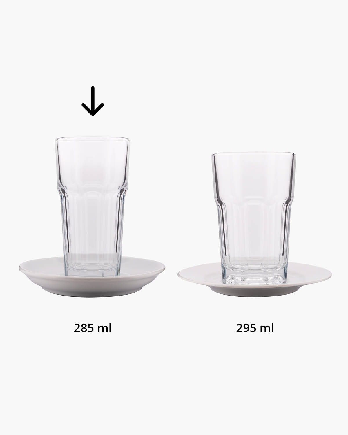 Texas latte macchiatoglas hoog met schotel 285 ml Bedrukt of Lasergravure  of Gravurelook  sfeerfoto 2