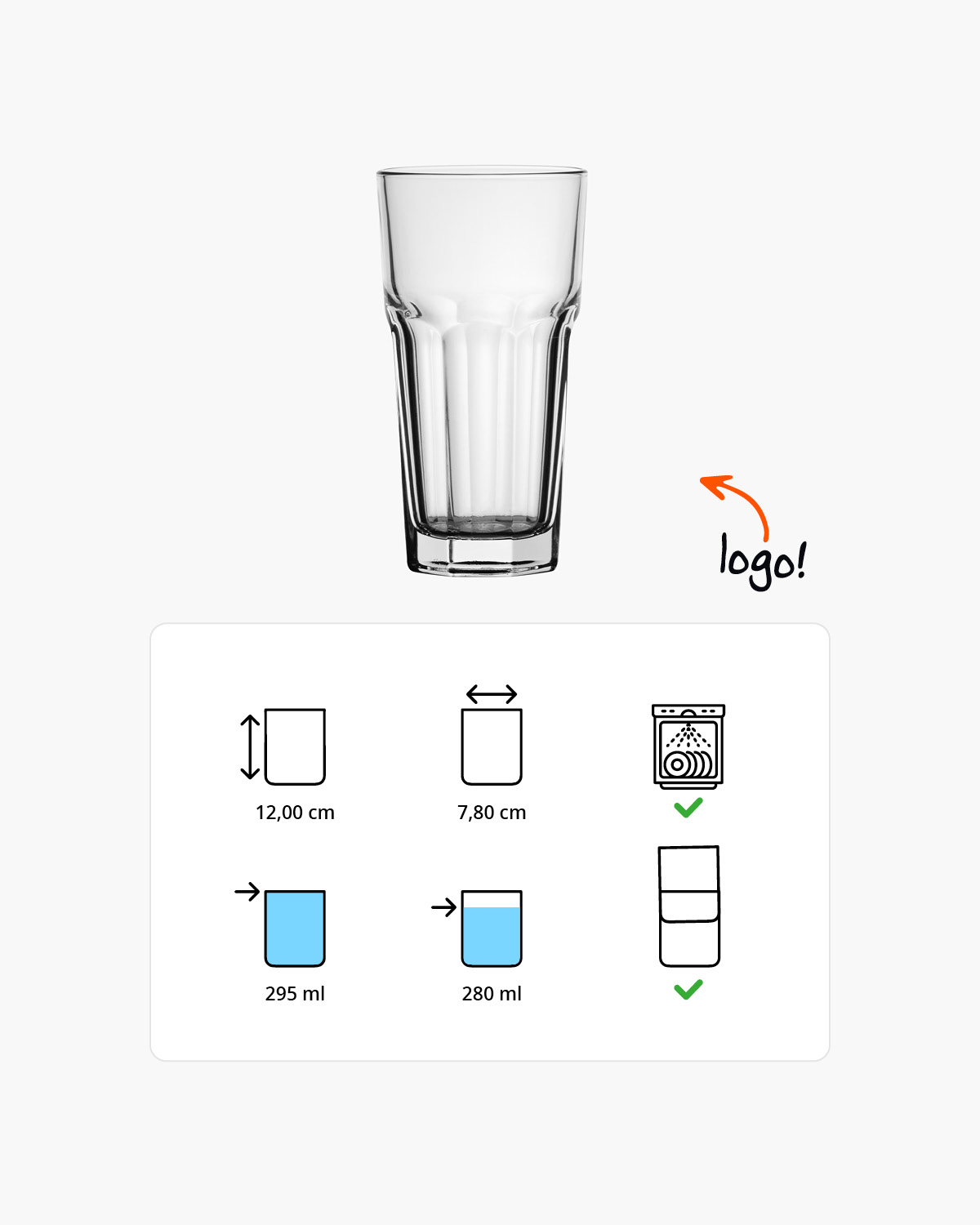 Texas latte macchiatoglas laag 295 ml Bedrukt of Lasergravure  of Gravurelook  sfeerfoto 2
