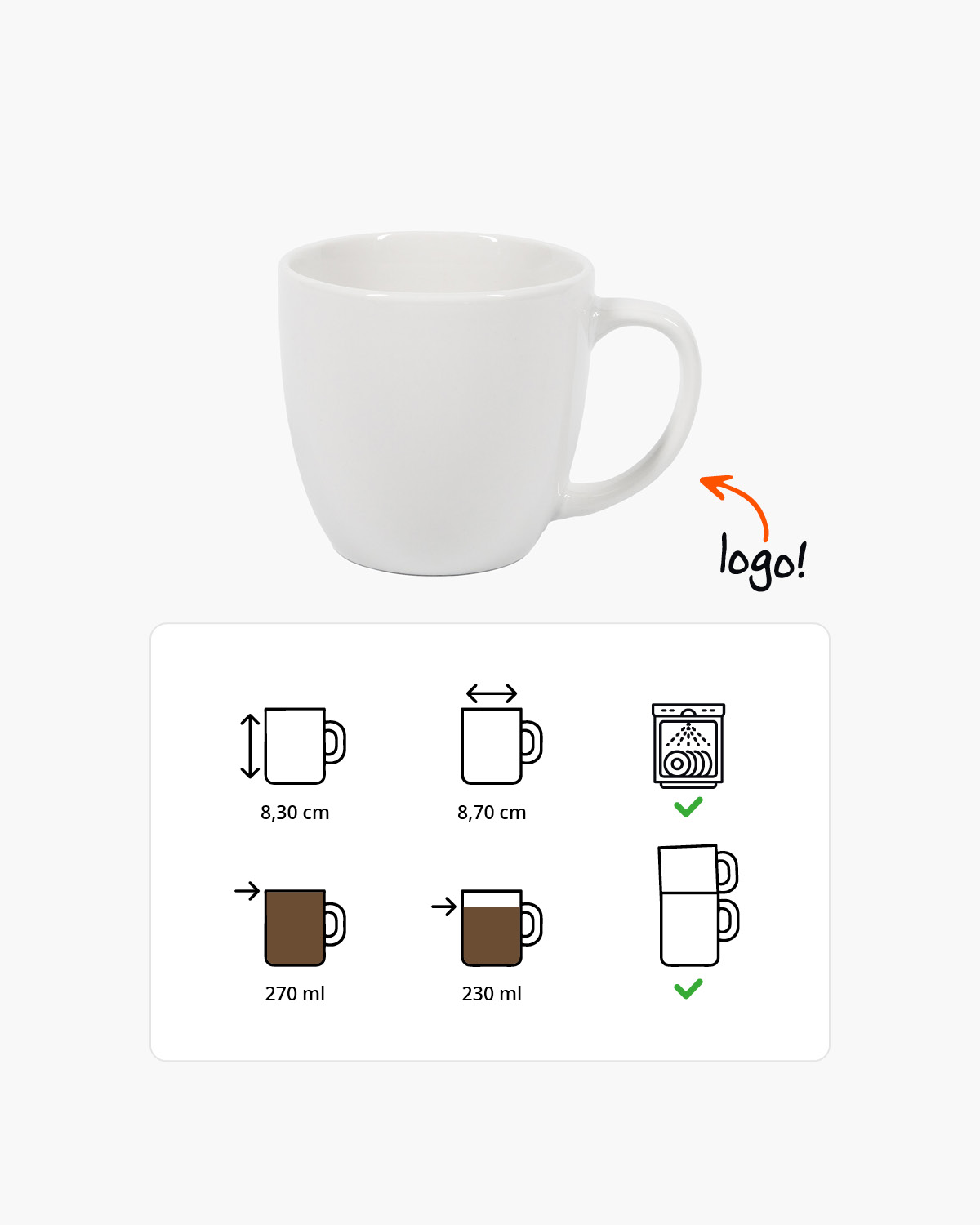 Unico mok 270 ml Bedrukt sfeerfoto 1