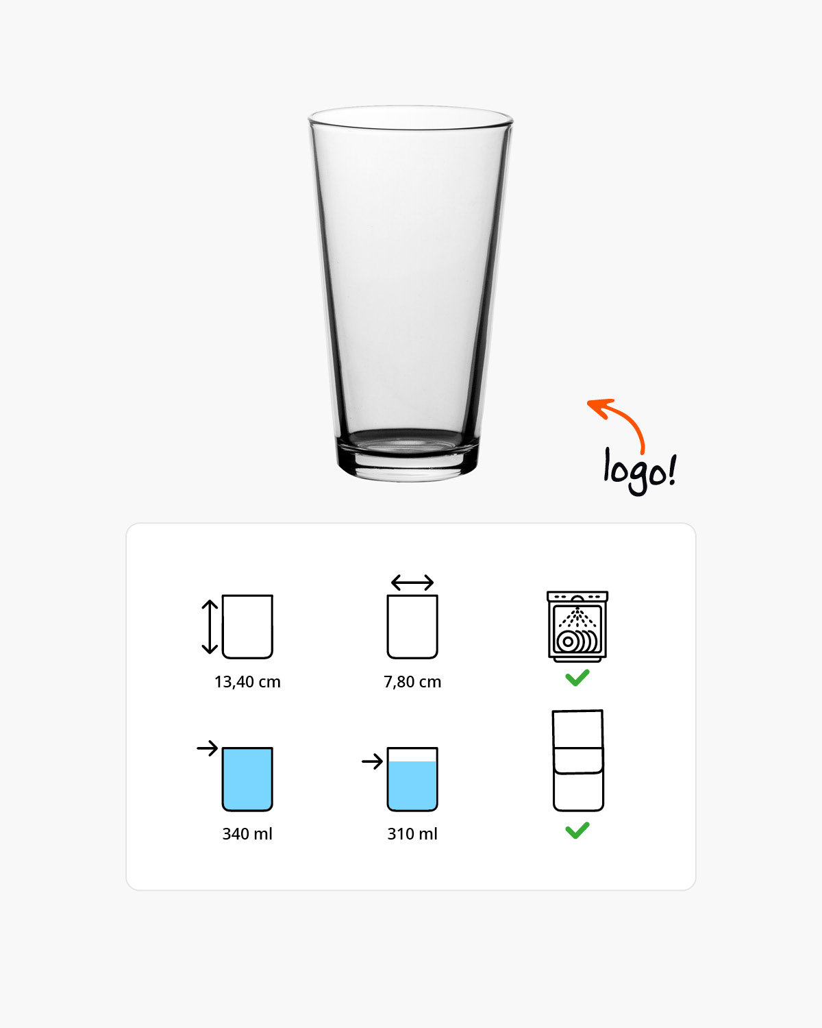 Vaasje bierglas 340 ml Bedrukt of Lasergravure  of Gravurelook  sfeerfoto 1