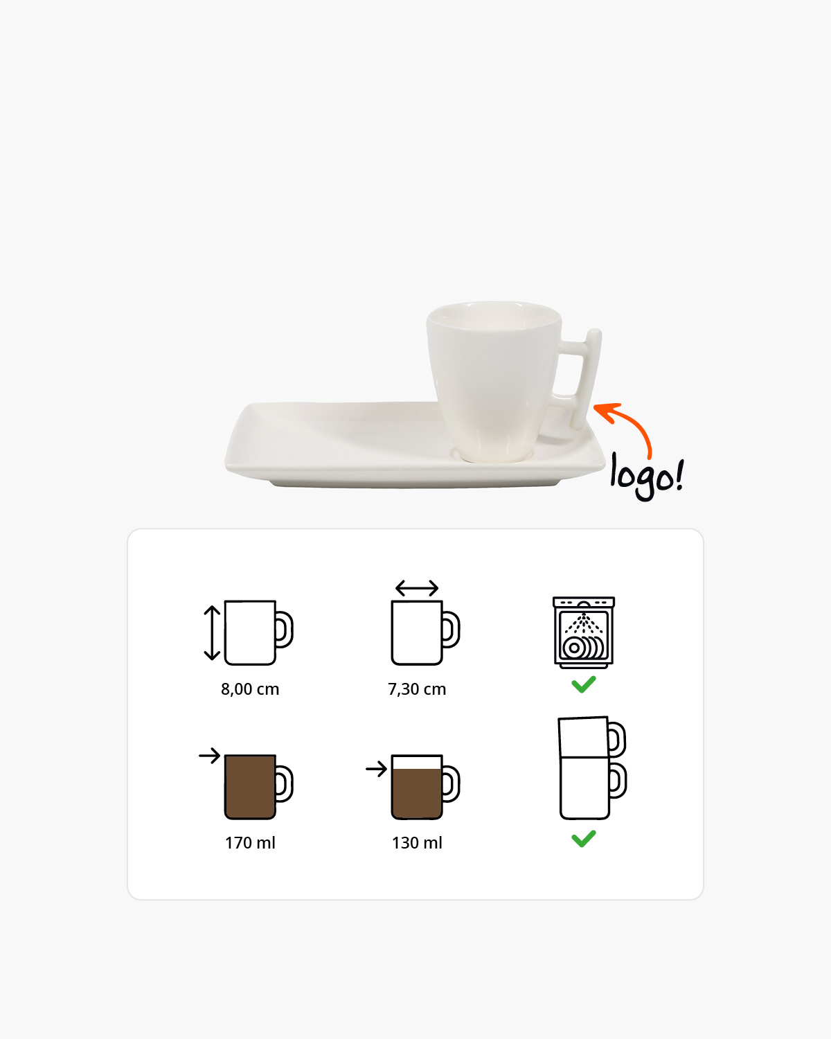Warschau kop en schotel elegant 170 ml Bedrukt sfeerfoto 1
