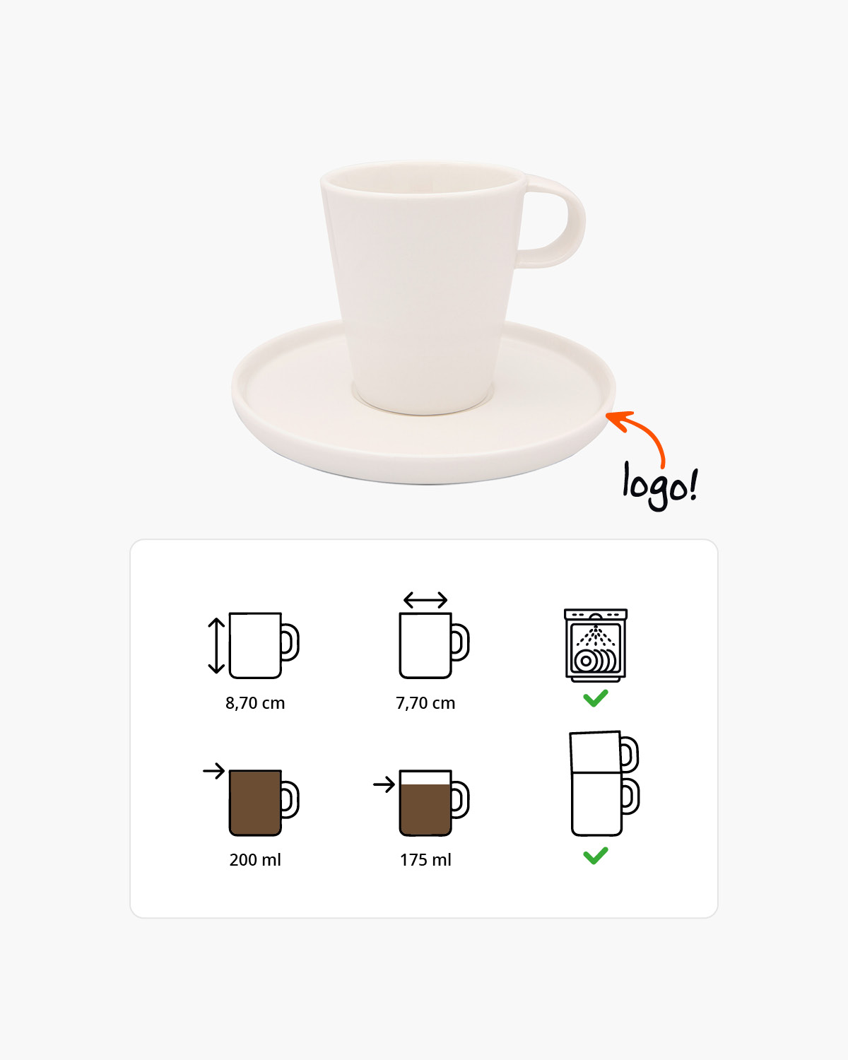 Wenen kop en schotel 200 ml Bedrukt sfeerfoto 1