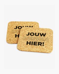 Onderzetters van kurk vierkant 10 x 10 cm bedrukken?
