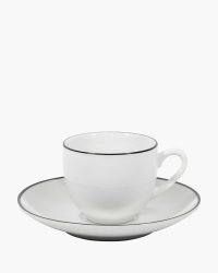 Geneve kop en schotel met gekleurde rand 90 ml bedrukken?