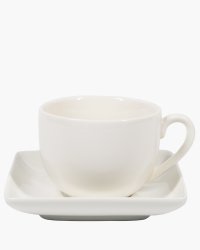 Ivora kop en schotel 215 ml vierkant bedrukken?