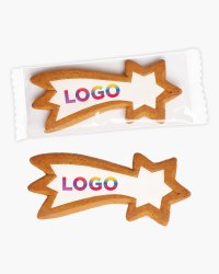 Gingerbread koekjes vallende ster naturel 16 g bedrukken?