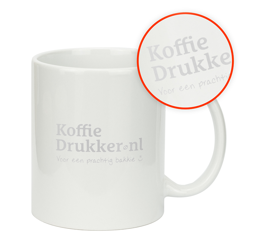 Mok met een zilverlook bedrukking