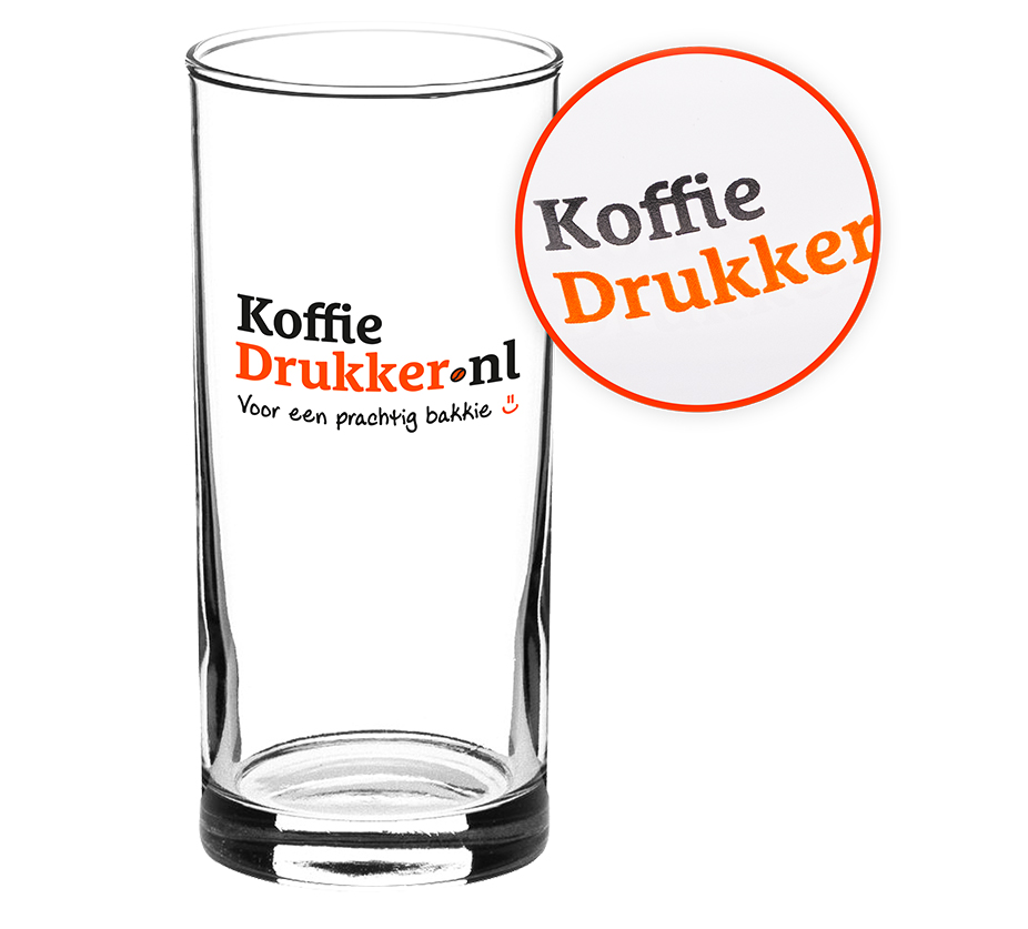 Longdrinkglas met een logobedrukking