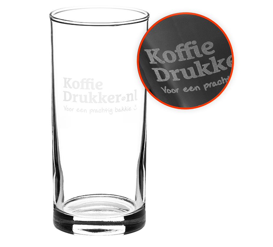 Longdrinkglas met lasergravure