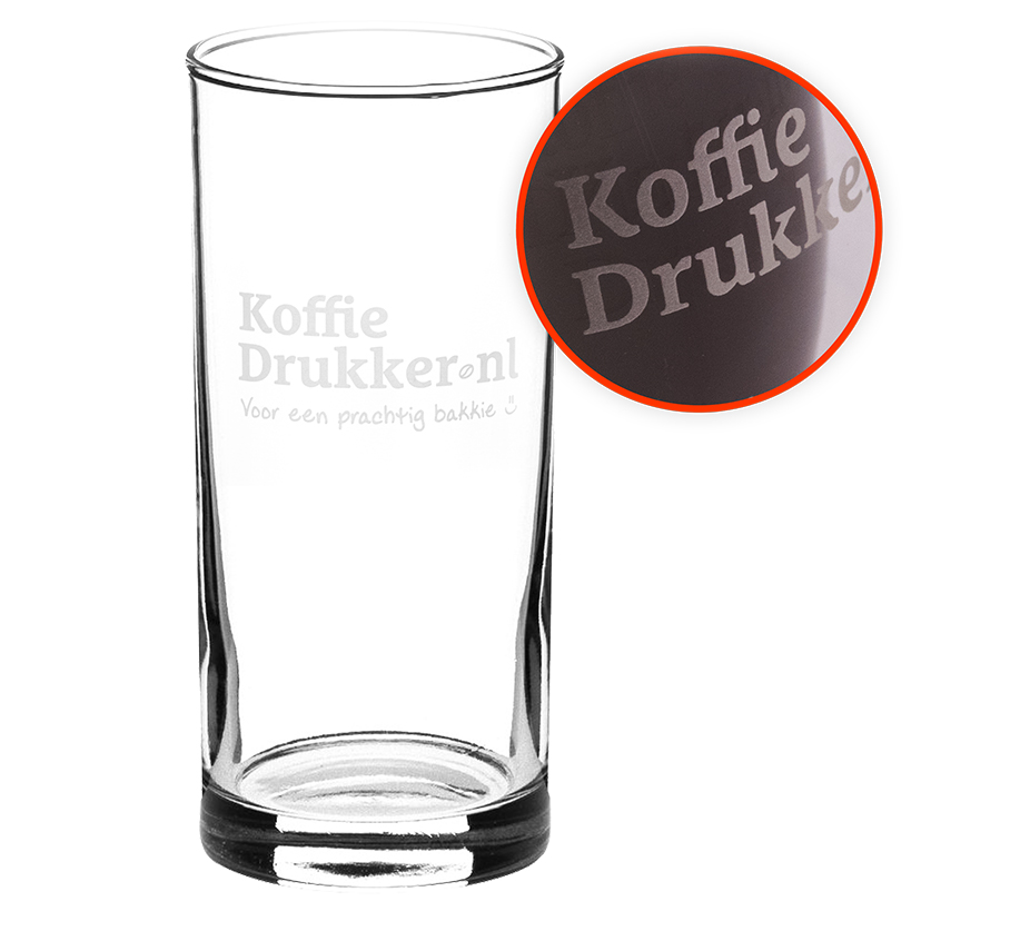 Longdrinkglas met zandstraalgravure