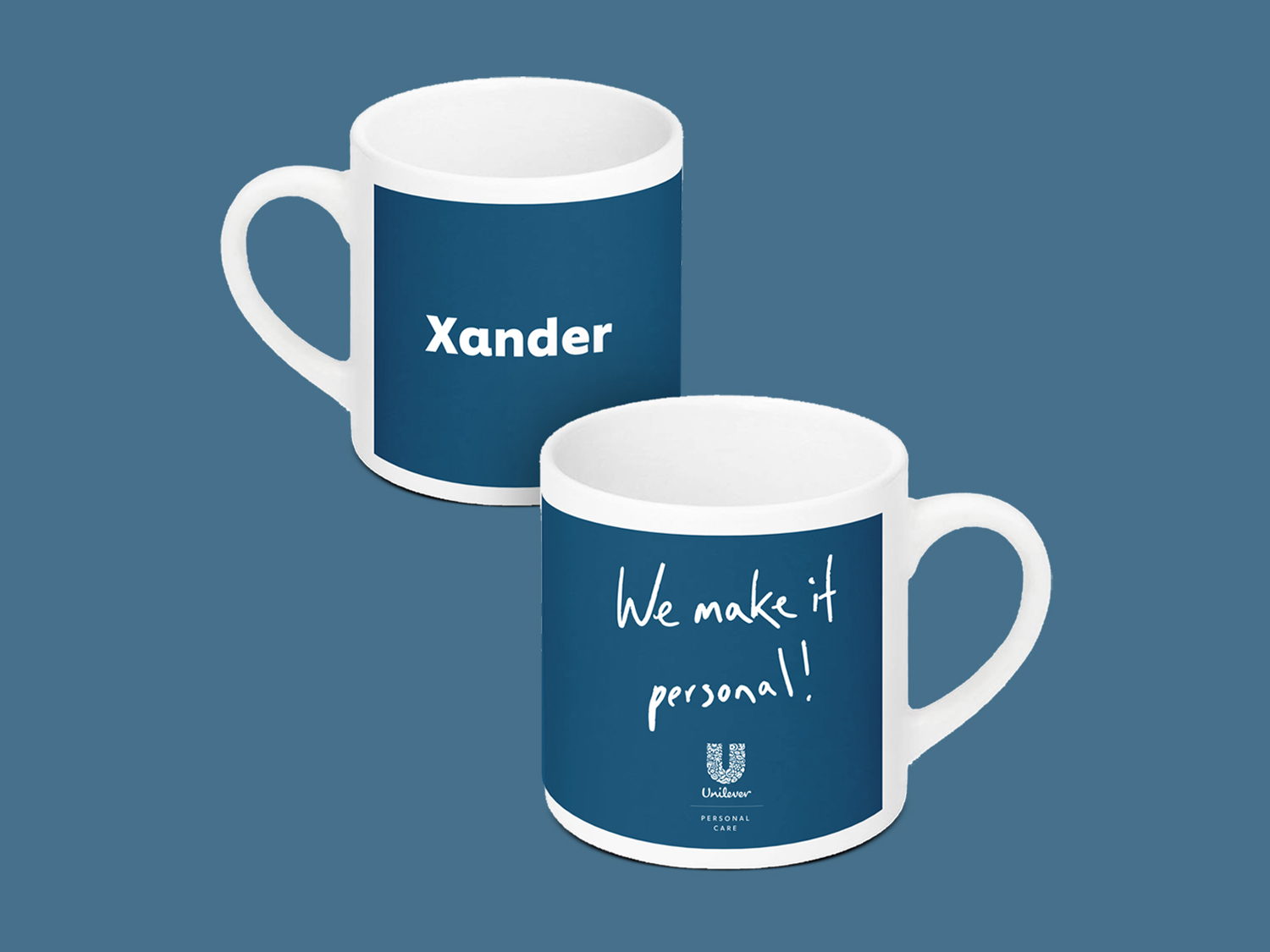 Kopjes met individuele naambedrukkingen