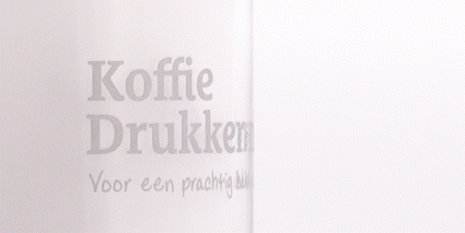 Close-up echt zilverlook bedrukking op glas