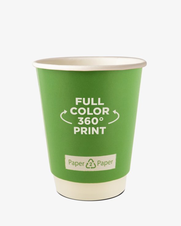 Koffiebekers dubbelwandig Paper2Paper 12 oz (350 ml) Bedrukt (full color)